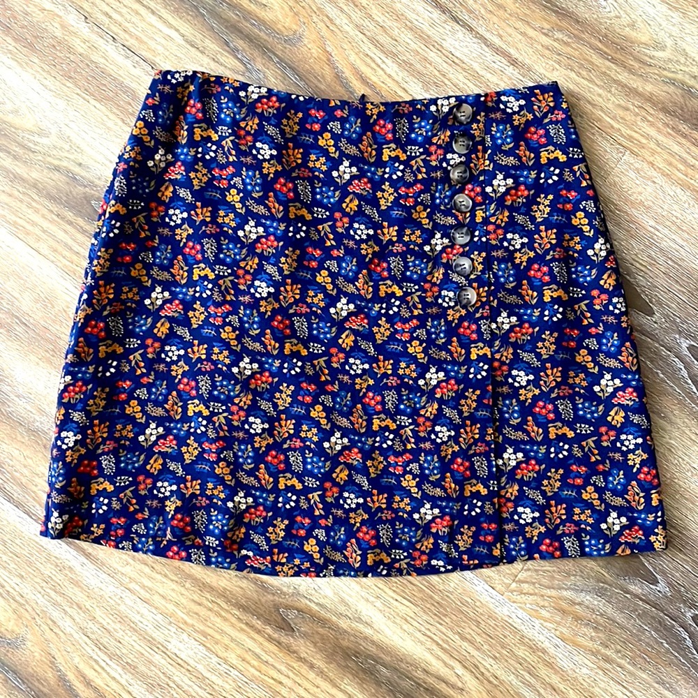 Madewell Side-Button A-Line Mini Skirt in Garden Party